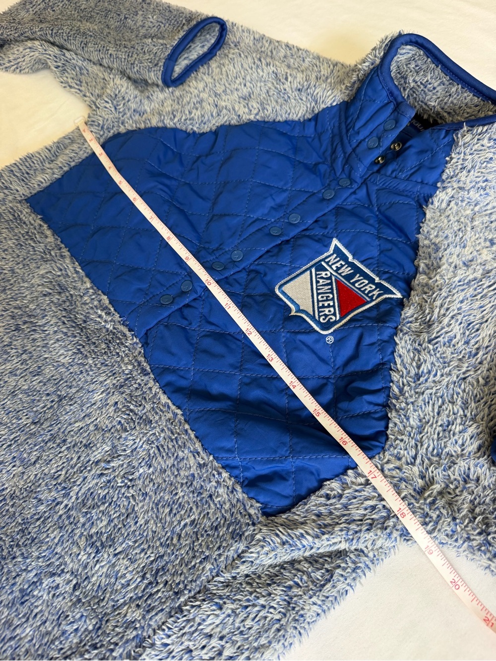 New York Rangers NHL Hockey Cozy 1/4 Button Pullover Fleece Sweatshirt Sherpa - Picture 14 of 15